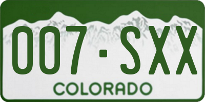 CO license plate 007SXX