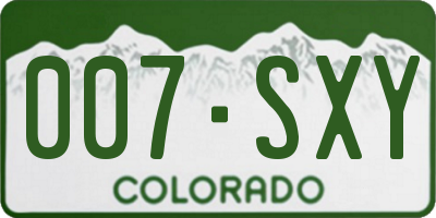 CO license plate 007SXY