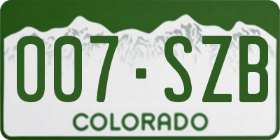 CO license plate 007SZB