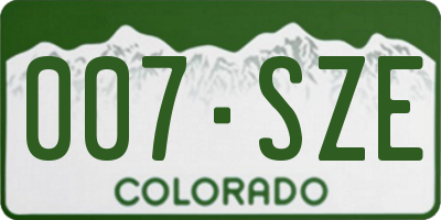 CO license plate 007SZE