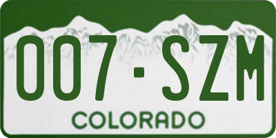 CO license plate 007SZM