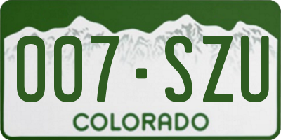 CO license plate 007SZU