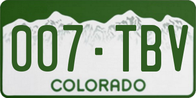 CO license plate 007TBV