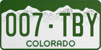 CO license plate 007TBY