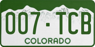 CO license plate 007TCB