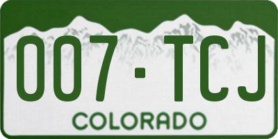 CO license plate 007TCJ