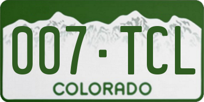 CO license plate 007TCL