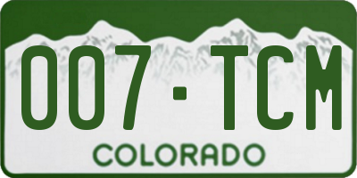 CO license plate 007TCM