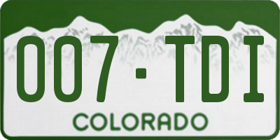 CO license plate 007TDI