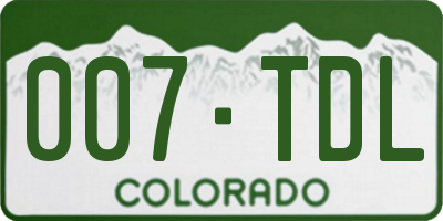 CO license plate 007TDL