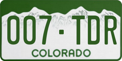 CO license plate 007TDR