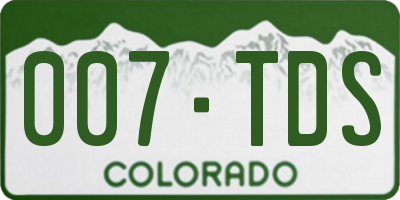 CO license plate 007TDS