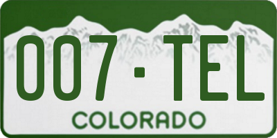 CO license plate 007TEL