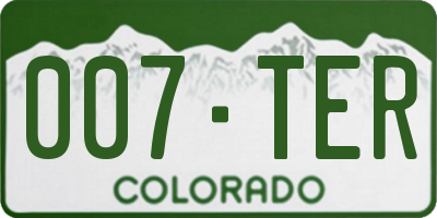 CO license plate 007TER