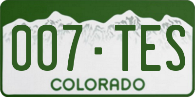 CO license plate 007TES