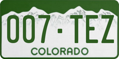 CO license plate 007TEZ