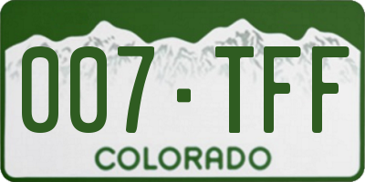 CO license plate 007TFF