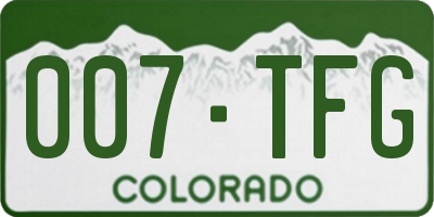 CO license plate 007TFG