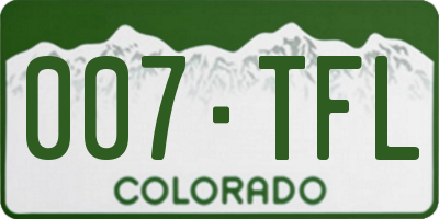 CO license plate 007TFL