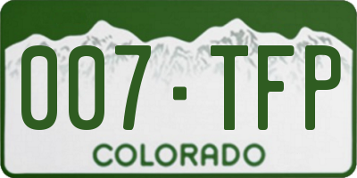CO license plate 007TFP