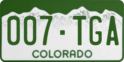 CO license plate 007TGA
