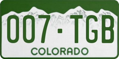 CO license plate 007TGB