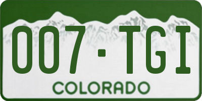CO license plate 007TGI