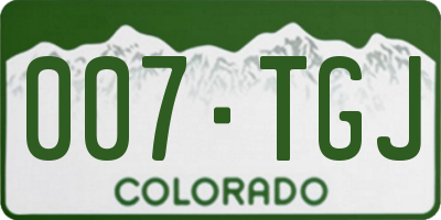CO license plate 007TGJ
