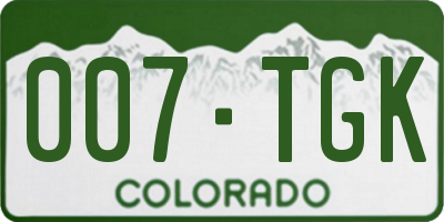 CO license plate 007TGK