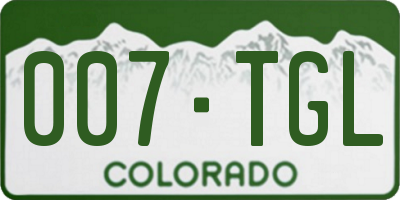 CO license plate 007TGL