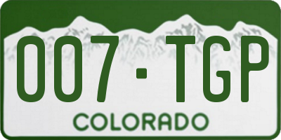 CO license plate 007TGP