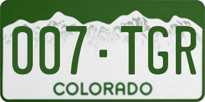 CO license plate 007TGR