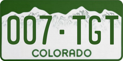 CO license plate 007TGT