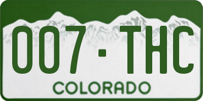 CO license plate 007THC