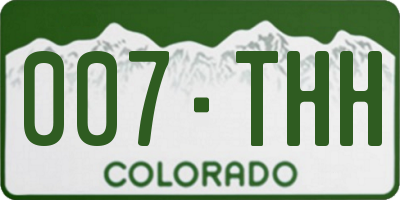 CO license plate 007THH