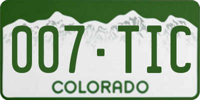 CO license plate 007TIC