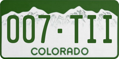 CO license plate 007TII