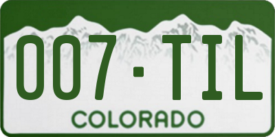 CO license plate 007TIL