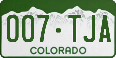 CO license plate 007TJA