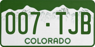 CO license plate 007TJB