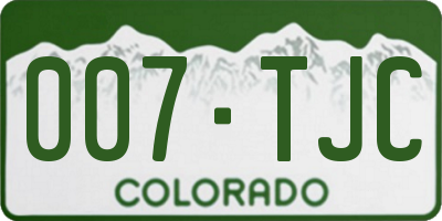 CO license plate 007TJC