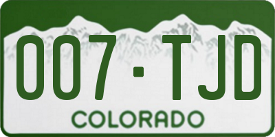 CO license plate 007TJD