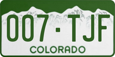 CO license plate 007TJF