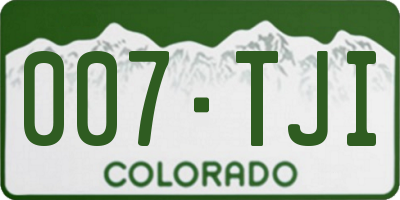 CO license plate 007TJI