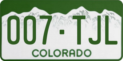 CO license plate 007TJL
