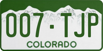 CO license plate 007TJP