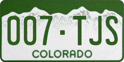 CO license plate 007TJS