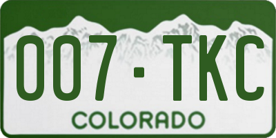 CO license plate 007TKC