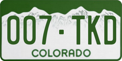 CO license plate 007TKD