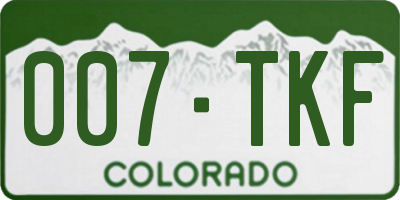 CO license plate 007TKF